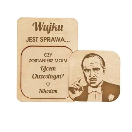 Piękna prośba o zostanie rodzicem chrzestnym magnes zestaw 2 sztuki w kopercie kraftowej
